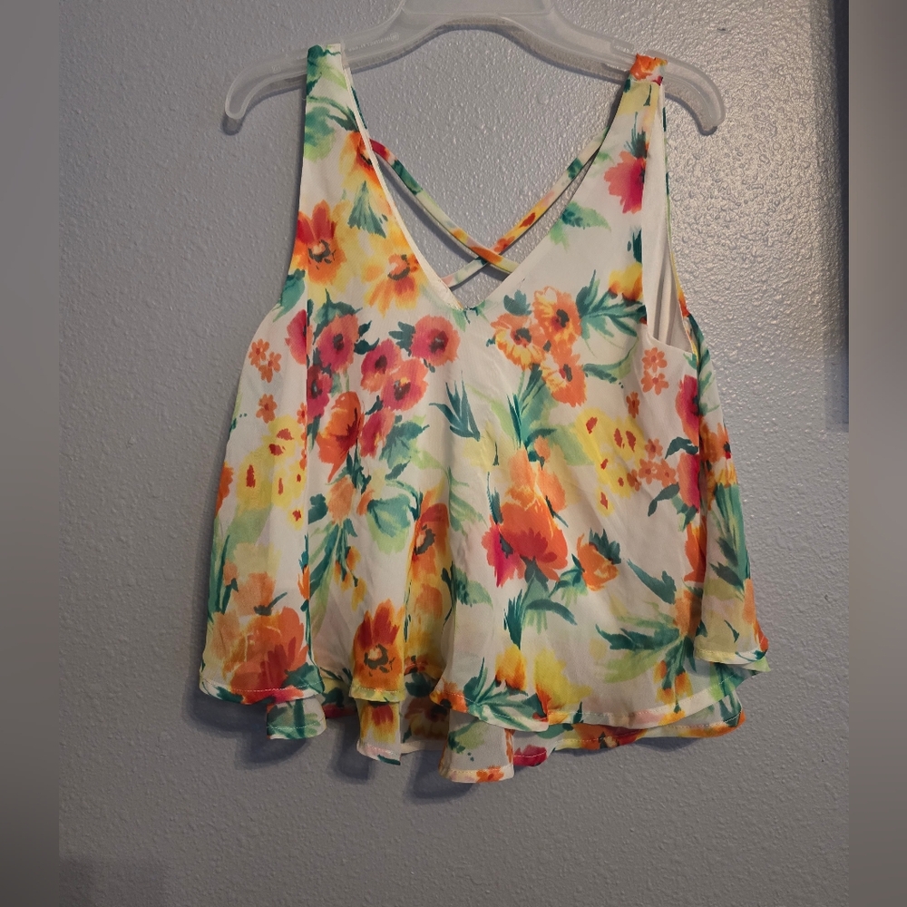 EUC Lush XS Floral SPRING/SUMMER RESORT Print Cami Top